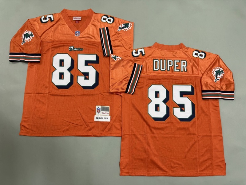 Men 2025 Miami Dolphins #85 Duper orange Throwback Limited NFL Jersey style 001